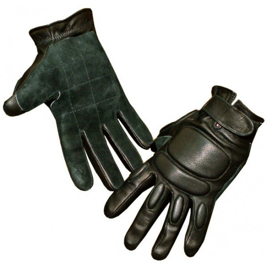 Gants tactiques en cuir d'hiver avec cadeau de protection des poings pour les hommes