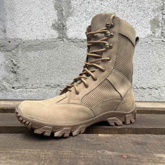 "Typhoon" Ukrainian Army Demi-Season Boots: Beige High Military Boots for Tactical Urban