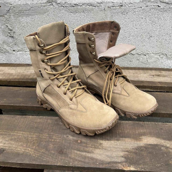 "Typhoon" Ukrainian Army Demi-Season Boots: Beige High Military Boots for Tactical Urban