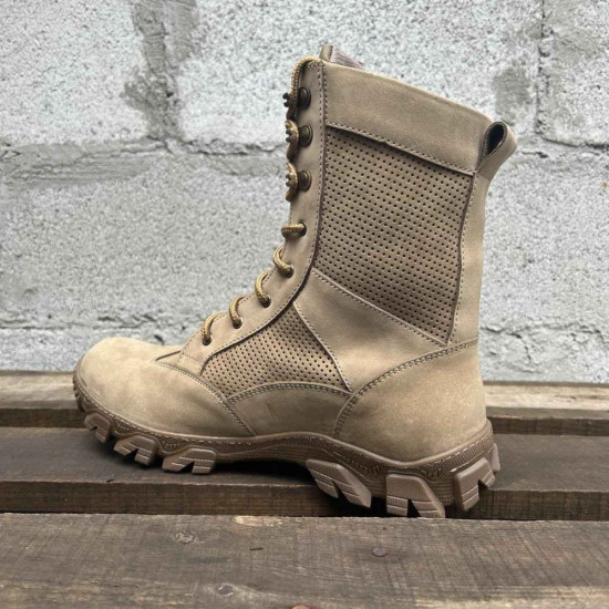 "Typhoon" Ukrainian Army Demi-Season Boots: Beige High Military Boots for Tactical Urban