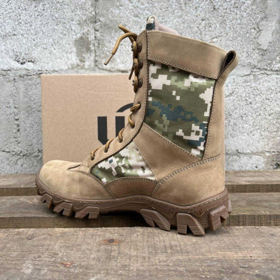 Ukrainian Typhoon pixel boots Military leather high boots Urban-type summer footwear