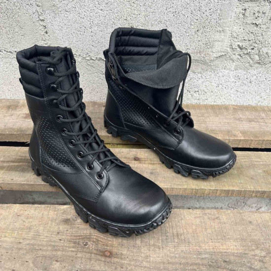 Bottes hautes tactiques noires « Sprint » : chaussures militaires ukrainiennes pour l'été - Équipement Airsoft professionnel