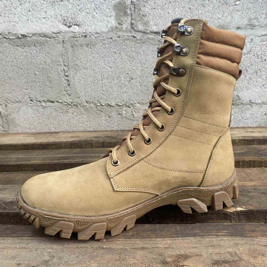 Botas tácticas de invierno Sprint Beige-1: calzado urbano moderno de nobuk para el ejército ucraniano