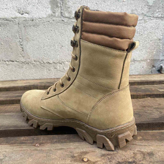 Botas tácticas de invierno Sprint Beige-1: calzado urbano moderno de nobuk para el ejército ucraniano