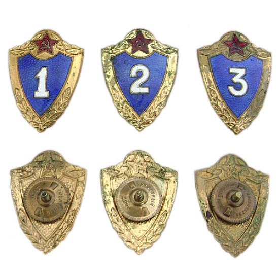 1940-50 russie soviétique kit de badges de cuivre jaune d`émail chaud