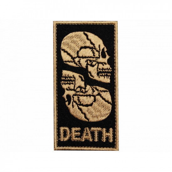 Death Skull Airsoft juego Parche táctico Coser bordado hecho a mano