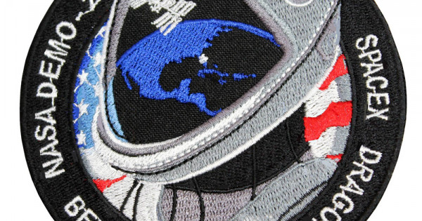 NASA Demo-2 SpaceX Dragon Behnken & Hurleysleeve Patch sleeve embroidery