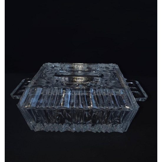 Véritable plaque en cristal fabriquée en République tchèque pour le beurre ou les bonbons