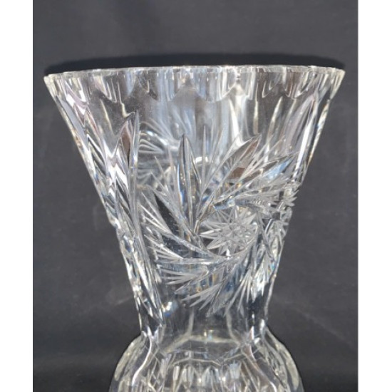 Ancien vase en cristal transparent tchèque pour fruits, légumes et bonbons