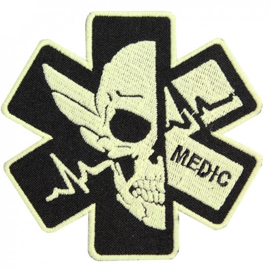 Skull Medic Airsoft Tactical Game Military Patch bordado hecho a mano