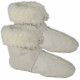 Winter White/Brown Sheepskin fur house slippers warm socks 