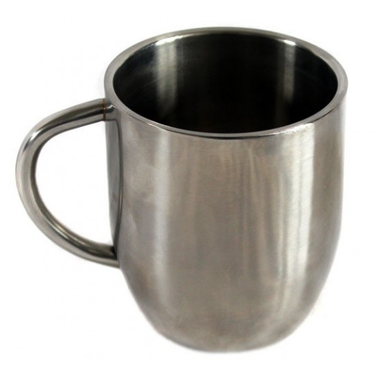 Tasse en acier inoxydable de l'armée pour le voyage - Tasse en métal pour boire à l'extérieur - 12 oz (0,35 L)