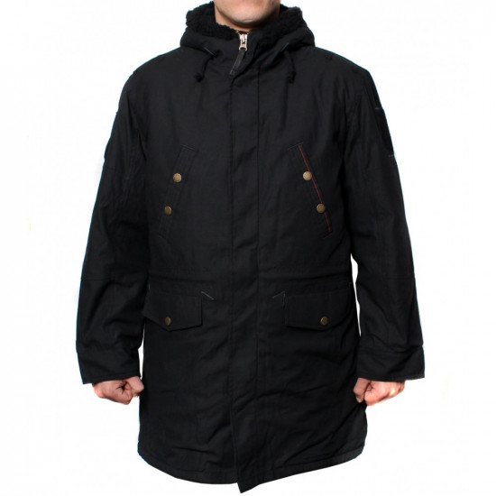 Lange Winterjacke Warmer schwarzer Mantel für den Alltag Moderner Parka