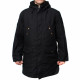 ロングウィンタージャケット 普段使いに暖かい黒のコート モダンなパーカー