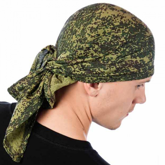 Pañuelo para la cabeza negro/camuflaje digital/flora gris/flora verde