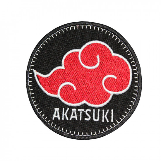 Naruto Akatsuki Ärmel Logo Anime Aufnäher zum Aufnähen/Aufbügeln/Klettverschluss