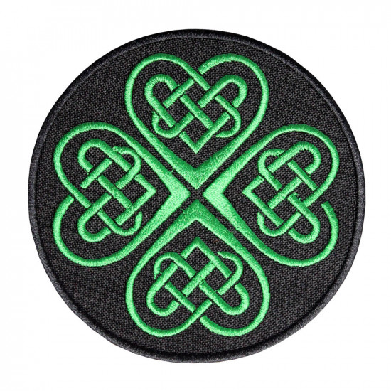 Celtic Green Knot Embroidered Sew-on / Iron-on / Velcro Patch