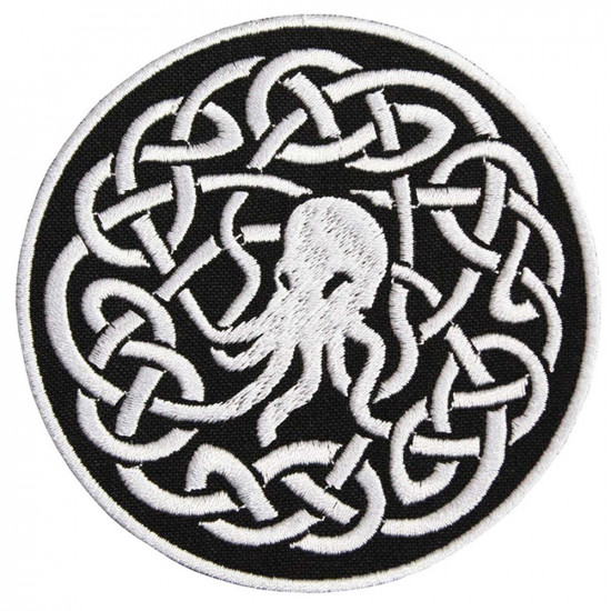 Blanc Cthulhu Halloween brodé à coudre / thermocollant / velcro