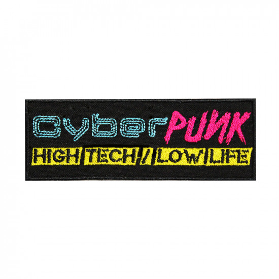 Parche de juego de computadora moderno Cyberpunk High Tech Low Life Parche bordado para coser / planchar / Velcro