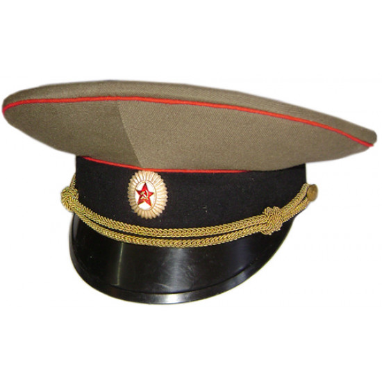 Soviétique / la casquette de visière d`officier militaire russe d`artillerie et de réservoir force m69