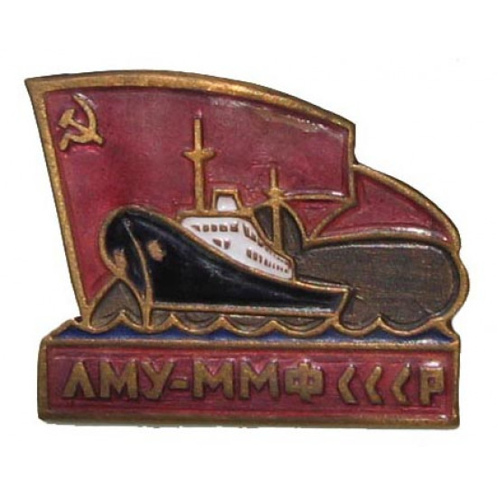 Insignia de la urss lmy-mmf soviética con estrella roja del barco marina de la urss