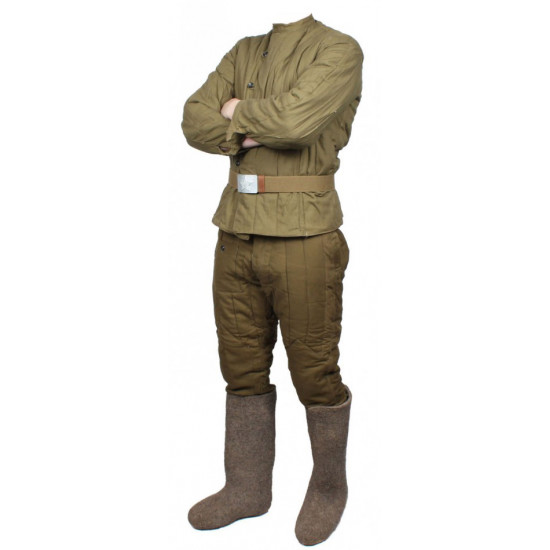 Wwii soviétique / uniforme militaire militaire russe - telogreika, fufaika, pantalon