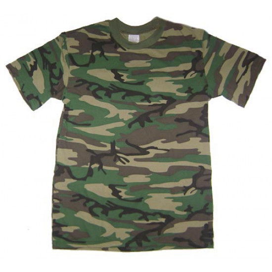 Camiseta de camuflaje táctico Camiseta deportiva de camuflaje verde Camiseta de verano para uso diario