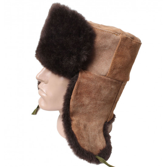 El invierno caliente marrón soviético ushanka sombrero con la estrella fija la insignia