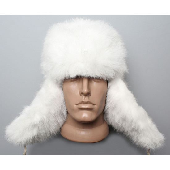 ウシャンカ ロシア帽子 ホワイト 白内側は黒色です
