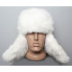 ソビエト/ロシアの元の柔らかいふわふわのウサギ毛皮冬帽子ushanka白