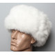Soviético / piel del conejo mullida suave original rusa sombrero de invierno ushanka blanco