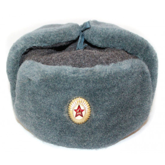 Chapeau d`officiers d`hiver de fourrure original militaire soviétique militaire russe ushanka earflaps