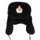 Ruso / cuero del capitán naval soviético ushanka sombrero