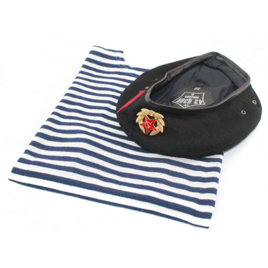 Marina soviética / infantes de marina rusos camiseta de rayas, chaleco y sombrero de la boina