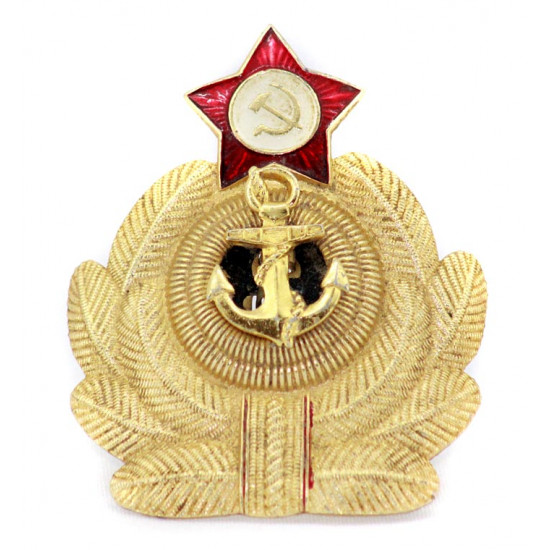 ソ連邦海軍将校帽子バッジ花形帽章