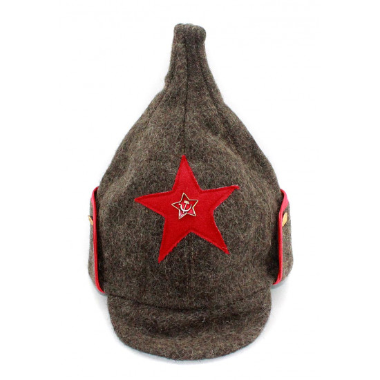 ソビエトrkka歩兵連隊ロシア赤軍毛織物冬帽子budenovka