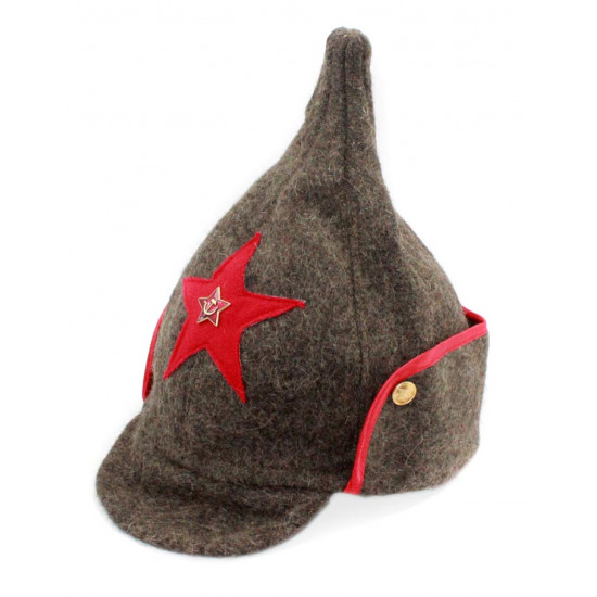 Russe d`infanterie rkka soviétique chapeau d`hiver de laine militaire rouge budenovka