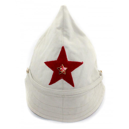 Chapeau d`été cotonnier budenovka beige militaire russe rkka soviétique