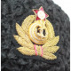 Invierno del almirante naval ruso soviético piel de astracán negra original y cuero ushanka sombrero con cocarde hecho a mano