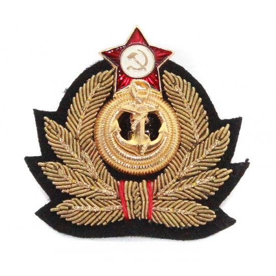 Soviet   handmade admiral's naval hat badge cocarde