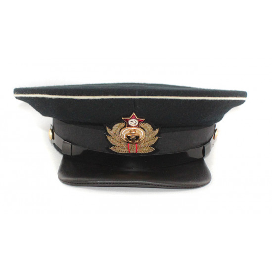 Wwii del casquillo de la visera del oficial de la marina de guerra del ejército rojo ruso soviético con cocarde original