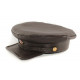 独占的なソビエト天然革ロシア nkvdは、komissarkaと呼ばれている茶色のバイザー帽子を入力します