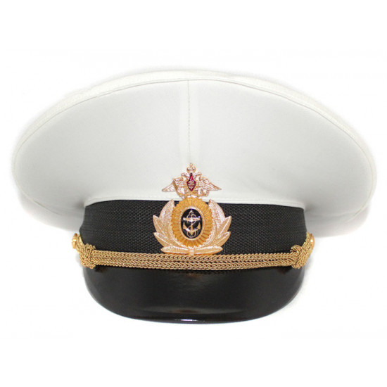 Sombrero de la visera del desfile de oficiales naval veloz ruso