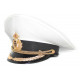La flotte russe les hauts officiers de grade navals fait étalage du chapeau de visière