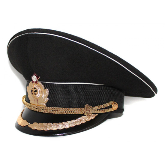 Flotte soviétique / haut chapeau de visière d`officiers de grade naval russe m69