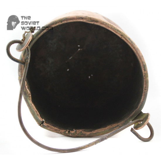 Equipo de lío de cobre añejo ruso pote de soldados militar de 1895 original wwi antigüedad