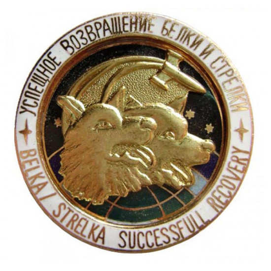Badge spatial soviétique belka strelka succès pleine récupération