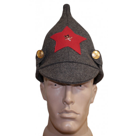 Ejército rojo ruso de la infantería rkka soviético sombrero de invierno de lana budenovka con earflaps
