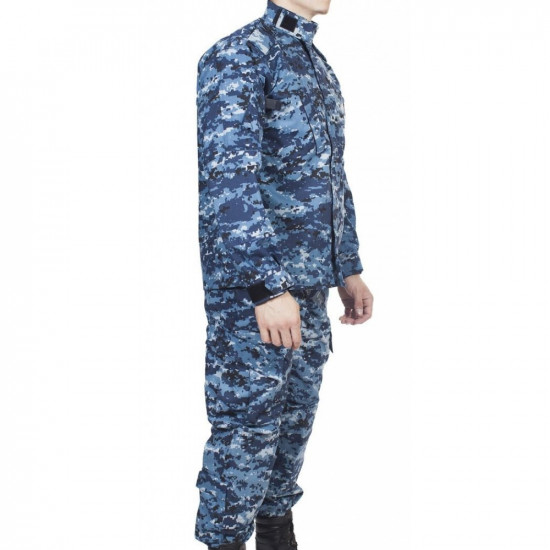 Abigarrado Joya semestre Uniforme digital azul táctico, chaqueta y pantalones Airsoft, conjunto  profesional ACU para caza y pesca, traje BDU de camuflaje - SM
