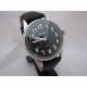 Russische schwarze Vintage Armbanduhr Molnija PILOT mit transparentem Rücken